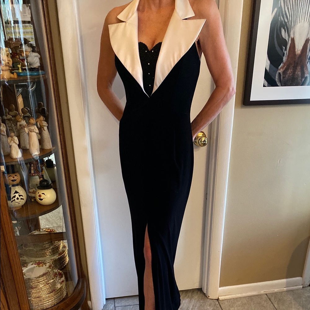 VELVET EVENING DRESS
